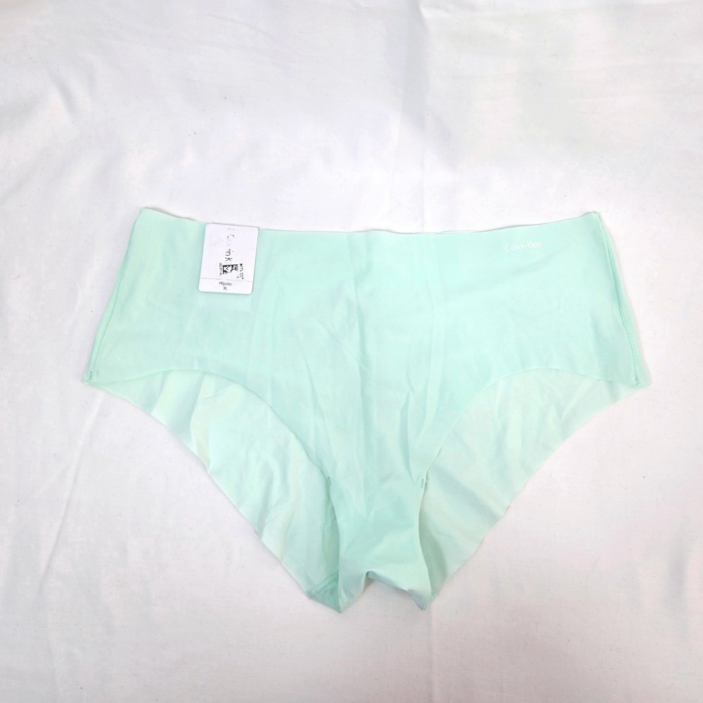 Calvin Klein Wmn Mint Green Invisibles Seamless Lightweight Hipster Panty XL NWT